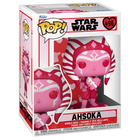 фигурки Фигурка Funko POP! Bobble: Асока (Ahsoka) Звездные Войны "Валентинки" (Star Wars Valentines) (60120) 9,5 см
