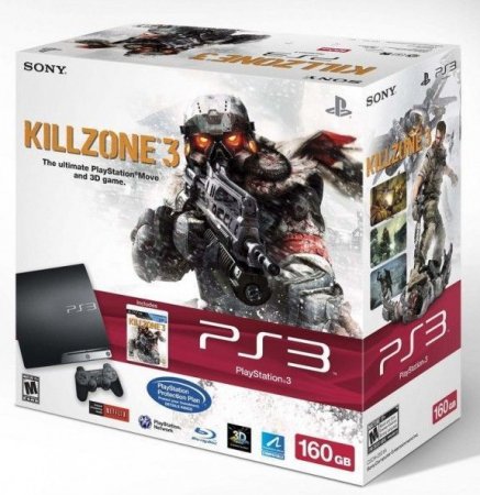   Sony PlayStation 3 Slim (160 Gb) Rus Black +  Killzone 3   Sony PS3