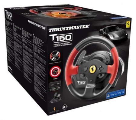    Thrustmaster T150 Ferrari Wheel Force Feedback (PC/PS3/PS4)  PS4