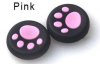  Накладки на стики геймпада Cover for Stick Silicon 2 in 1 Лапка Black/Pink 