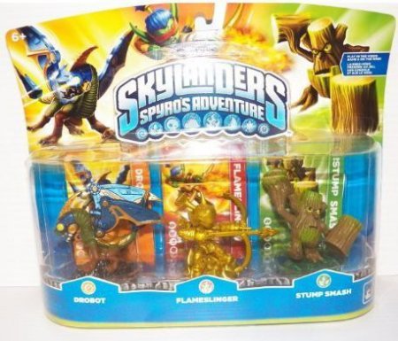Skylanders Spyro's Adventure:    Drobot, Stump Smash, Gold Flameslinger