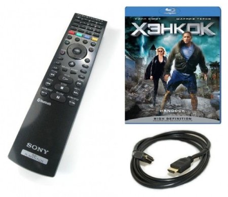 Пульт дистанционного управления PS3 + HDMI Кабель + Blu-ray фильм Хэнкок (PS3)