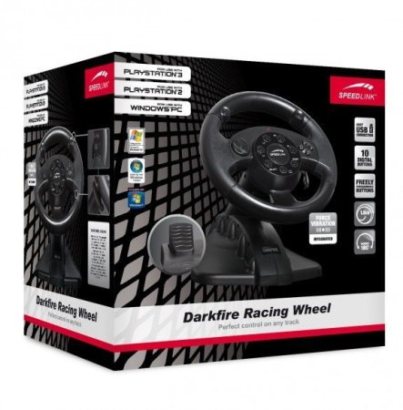 Руль Darkfire Racing Wheel + переходник PS2 to Xbox 360 (Xbox360)