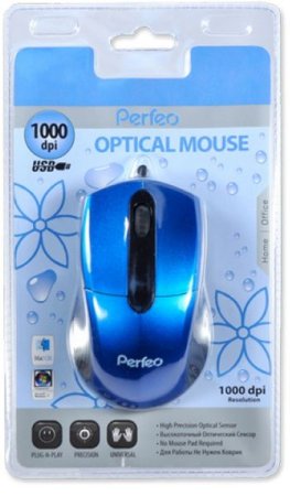 Мышь PERFEO Color PF-203-OP-R, красная (PC) 
