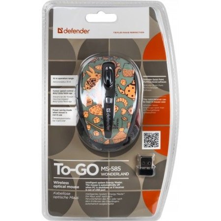 Мышь беспроводная DEFENDER To-GO MS-585 Nano, Wonderland (PC) 
