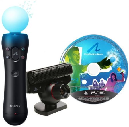 Игровая приставка Sony PlayStation 3 Slim (320 Gb) Rus Black (чёрная) Move Starter Pack (Контроллер движений PlayStation Move + Камера PlayStation Eye Sony PS3