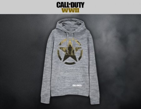    Call of Duty WW2 Military Grey Hoodie , ,  S   