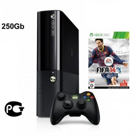     Microsoft Xbox 360 Slim 250Gb Rus Black +  FIFA 14   