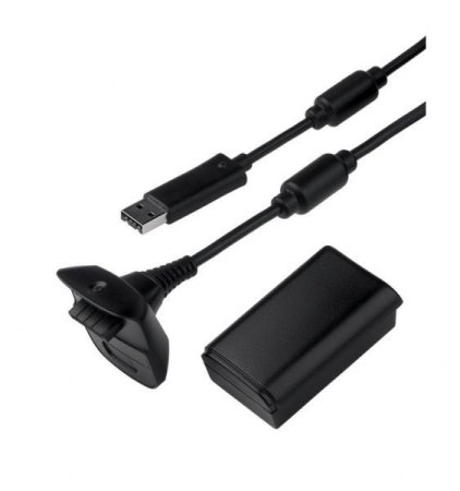 Зарядное устройство Play and Charge Kit + аккумулятор (Чёрного цвета) Оригинал (Xbox 360) (OEM)