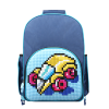  Рюкзак пиксельный на роликах WY-A024 Super Class Rolling Backpack Темно-синий Рюкзаки