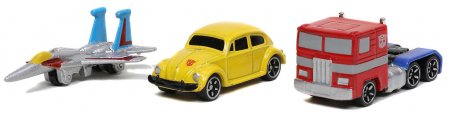   Jada Toys Hollywood Rides:  , ,  (G1 Optimus Prime, G1 Bumblebee VW Beetle, G1 Starscream)  (Transformers) (31761) 4 