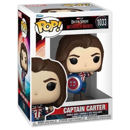 фигурки Фигурка Funko POP! Bobble: Капитан Картер (Captain Carter) Марвел: Доктор Стрэндж - В мультивселенной безумия (Marvel: Doctor Strange in the MoM) ((1033) 62408) 9,5 см