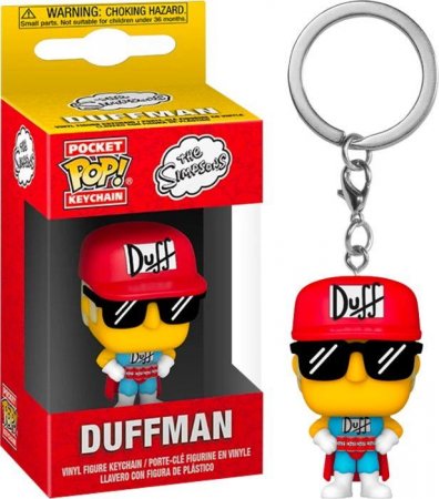   Funko Pocket POP! Keychain:  (Duffman)  (Simpsons) ((54402) 53762-PDQ)) 4 