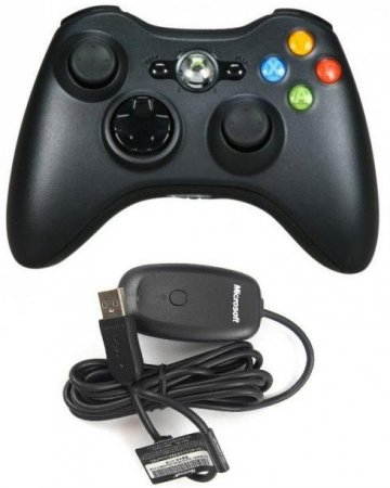   Microsoft Wireless Controller  Xbox 360 (Black)   +      (PC/Xbox 360) 