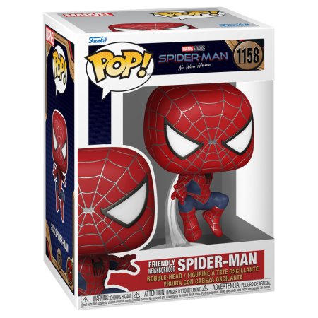 фигурки Фигурка Funko POP! Bobble: Дружелюбный сосед Человек-Паук (Friendly Neighborhood Spider-Man) Марвел: Человек-паук: Нет пути домой (Marvel: Spider-Man No Way Home) ((1158) 67607) 9,5 см
