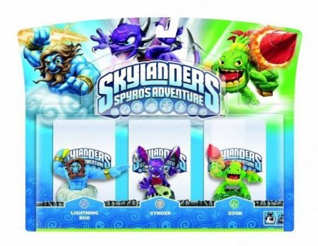 Skylanders Spyro's Adventure:    Lighting Rod, Zook, Cynder