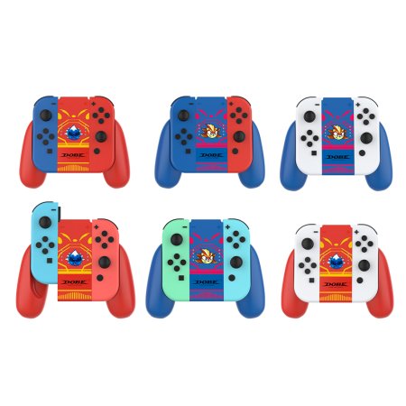 Подзаряжающий держатель для контроллеров Joy-Con Charging Grip DOBE Красный (Red) (TNS-880) (Switch)