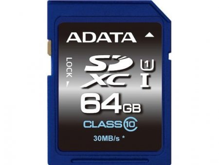 SDXC   64GB A-Data Class 10 UHS-I 30 Mb/s (PC) 