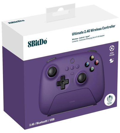 Геймпад беспроводной + Док-станция 8BitDo Ultimate 2.4G Purple (Фиолетовый) (PC/Android) 