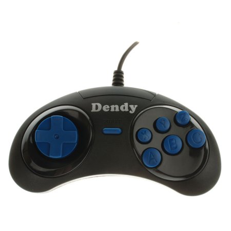 Геймпад проводной 8 bit Dendy форма Sega 2 шт + пистолет 9 Pin (05-JS) Черный (8 bit) для 8 bit, Денди (Dendy)