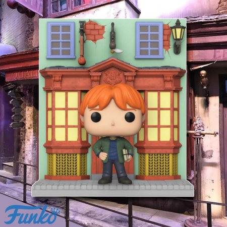 фигурки Фигурка Funko POP! Deluxe: Рон Уизли рядом с Магазином принадлежностей для квиддича (Ron Weasley Quidditch Supplies Store (Exc)) Гарри Поттер Косой Переулок (Harry Potter Diagon Alley) (58125) 20 см