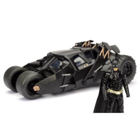 Модель машинки с фигуркой Jada Toys: Бэтмобиль "Темный рыцарь" 2008 (Batmobile Dark Knight 2008) 1:24 + Фигурка Бэтмен (Batman) 7 см (98261) 