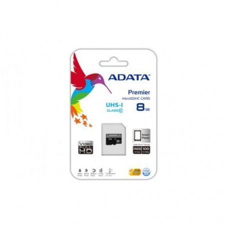 MicroSD   8GB A-DATA Class 10 Premier UHS-I (R/W 30/10 MB/s)   SD (PC) 