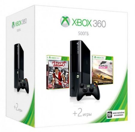     Microsoft Xbox 360 Slim E 500Gb Rus Black + Forza Horizon 2 + Escape Dead Island 