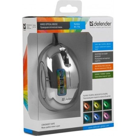 Мышь DEFENDER Rainbow MS-770L, хром (PC) 