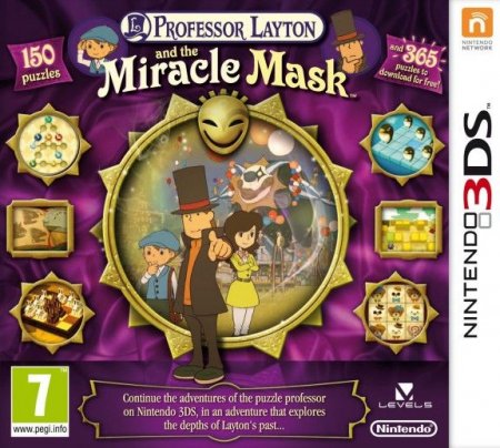   Professor Layton and the Miracle Mask (Mask of Miracle) (Nintendo 3DS) USED /  3DS