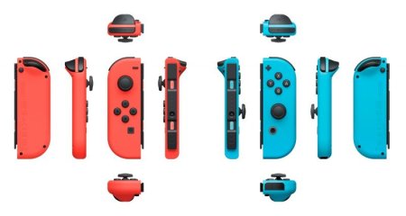 Набор из 2-х контроллеров Joy-Con Неоновый красный/Неоновый синий (Switch) (OEM)