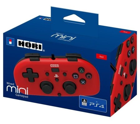  Геймпад проводной HORIPAD MINI (Красный) HORI (PS4-101U) (PS4) 