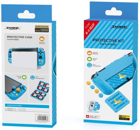 Набор аксессуаров Protection Kit DOBE (iTNS-2120) Голубой (Light Blue) (Switch OLED)