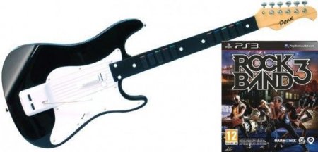   Rock Band 3 +    Guitar Wood (PS3)  Sony Playstation 3