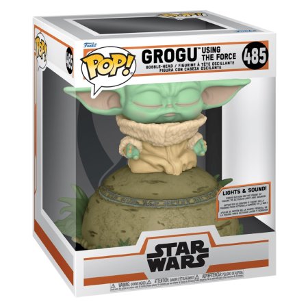 Фигурка Funko POP! Deluxe Bobble: Грогу использует силу с подсветкой и звуком (Grogu Using the Force (SFX)) Звездные войны: Мандалорец (Star Wars: The Mandalorian) ((485) 58390) 12 см
