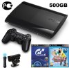 Игровая приставка Sony PlayStation 3 Super Slim (500 Gb) Rus Black + Контроллер движений PlayStation Move + Камера PlayStation Eye + Gran Turismo 6 +