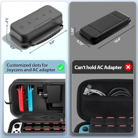Сумка для аксессуаров и консоли OIVO Carry Case (IV-SW288) Черный (Black) (Switch OLED/Switch 2)