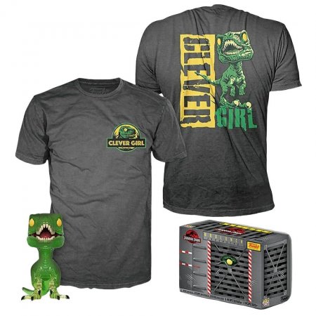  Funko Pop and Tee:    (Clever Raptor)    (Jurassic Park) (47628) 9,5  +    (Clever Raptor)    (Jurassic Park) ,  S