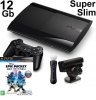 Игровая приставка Sony PlayStation 3 Super Slim (12 Gb) Rus Black Move Starter Pack (Контроллер движений PlayStation Move + Камера PlayStation Eye + E