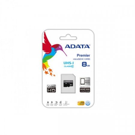 MicroSD   8GB A-DATA Class 10 Premier UHS-I (R/W 30/10 MB/s)   SD (PC) 