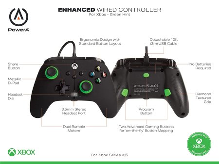 Геймпад проводной PowerA Enhanced Wired Controller for Xbox Series X/S (1518818-02) Black (Черный) Оригинал (Xbox One/Series X/S/PC) 