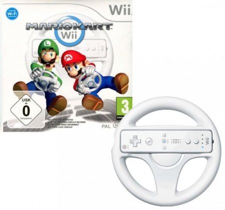   Mario Kart Wi-Fi +   Wii Wheel  (Wii/WiiU) USED /  Nintendo Wii 
