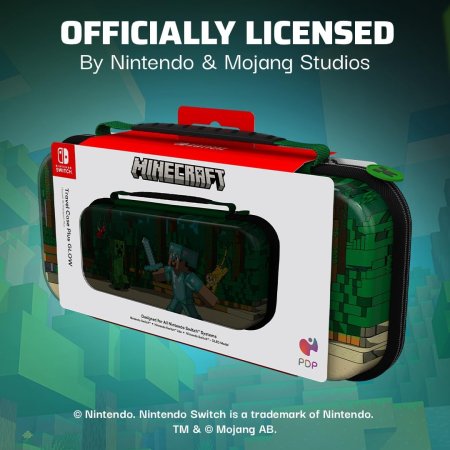 Сумка для аксессуаров и консоли PDP REALMz Travel Case Plus Minecraft (Forest Battle) (073268) (Slim Size) (Switch/OLED/Lite)