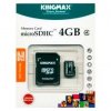 MicroSD Карта памяти 4GB Kingmax Class 4 + SD адаптер (PC)