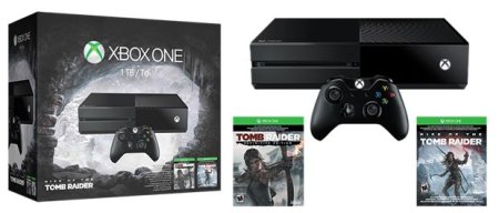 Игровая приставка Microsoft Xbox One 1Tb Rus Черная + Rise of the Tomb Raider + Tomb Raider: Definitive Edition + Пульт дистанционного управления 