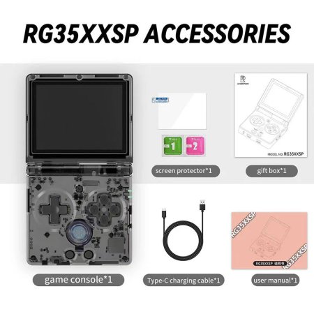    Anbernic RG35XXSP Transparent Black ( )  8 bit,  (Dendy)