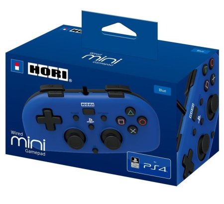  Геймпад проводной HORIPAD MINI (Синий) HORI (PS4-100U) (PS4) 