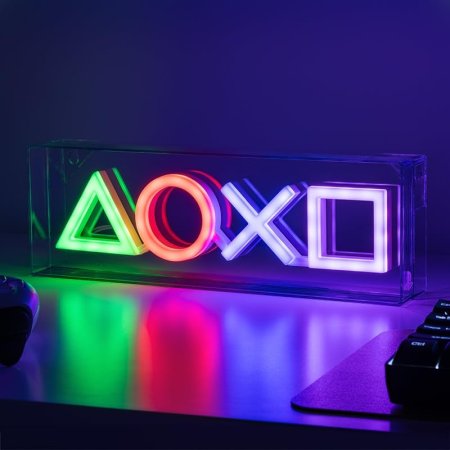  Светильник Paladone: ЛЕД Неон Подсветка (LED Neon Light) Плейстейшн (Playstation) Прозрачный (PP12716PS) 30 см