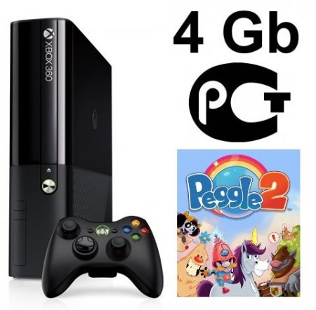     Microsoft Xbox 360 Slim E 4Gb Rus +  Peggle 2 