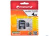 MicroSD Карта памяти 4GB Transcend Class 4 +SD адаптер (PC)
